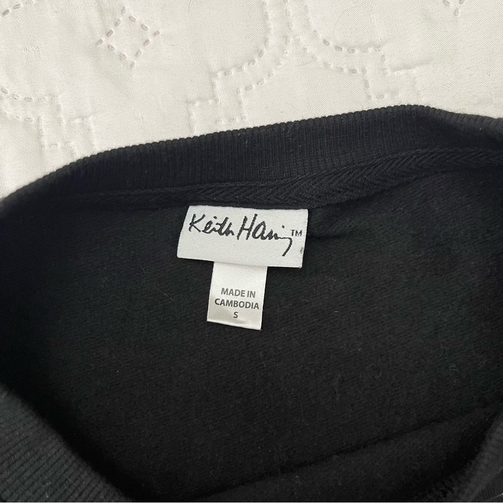 Keith Haring Graphic Heart Sweatshirt Womens Pullover Black Size S - Picture 9 of 16